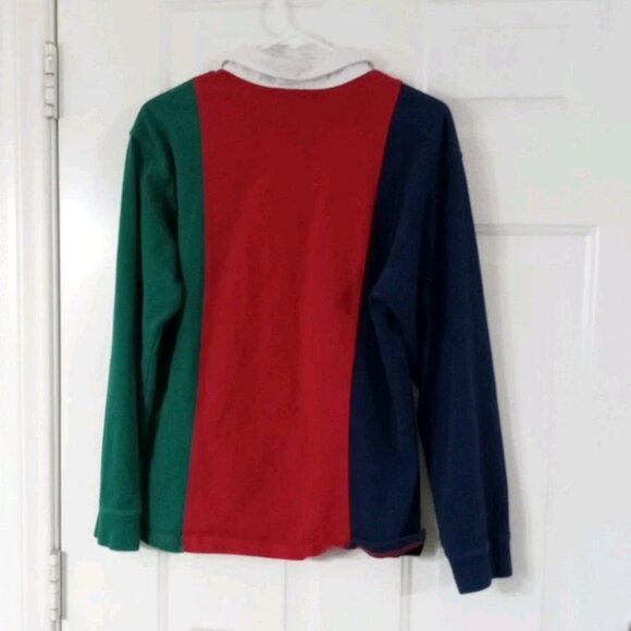 Forever 21 Polo Shirt Men Size Small Long Sleeve Collared Multicolor Colorblock - Picture 5 of 5